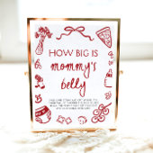 Poster Main italienne rouge dessinée à quel point le vent