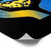 Poster Main Love Heart Butterfly Ukrainien Drapeau Stand  (Coin)