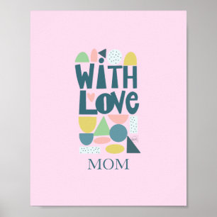 Poster Main Moderne Lettrée Avec Amour Pastel