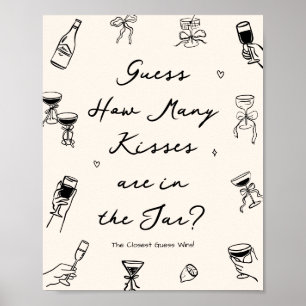 Poster Main Noire Dessinée Mariage Devinez Combien