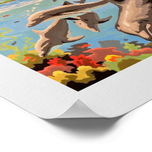 Poster Main Painted by Number   Dolphins  