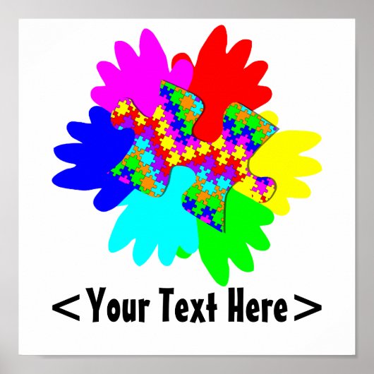 Poster Main Personnalisable Et Pièce De Puzzle Étonnant (Devant)