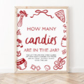 Poster Main Rouge Dessin Devinez Combien De Candies Baby 