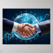 Poster Main shake hommes d'affaires (Devant)