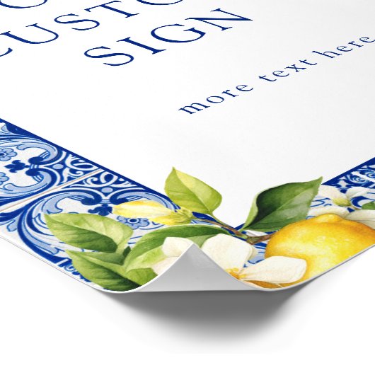 Poster Main Squeeze Lemons Texte de signature personnalis (Coin)