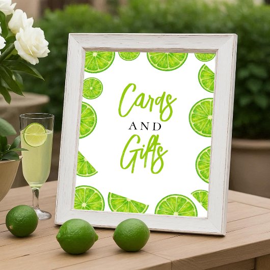 Poster Main Squeeze Lime Bridal Shower Cards & Gifts Sign