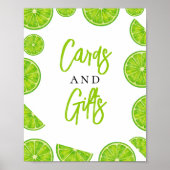 Poster Main Squeeze Lime Bridal Shower Cards & Gifts Sign (Devant)