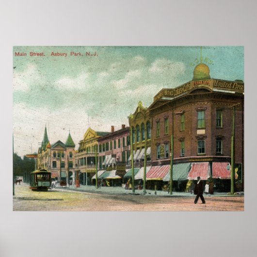Poster Main St., Asbury Park, NJ 1906 Vintage (Devant)