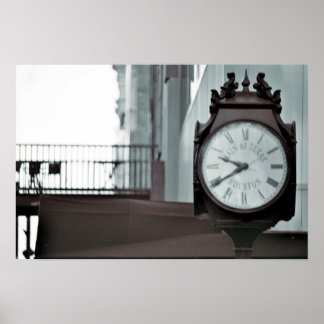 Poster Main Street, horloge de Houston