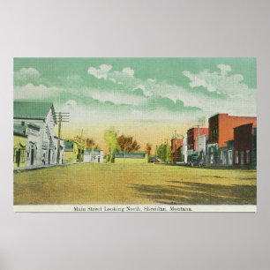 Poster Main Street Look North Sheridan, MT