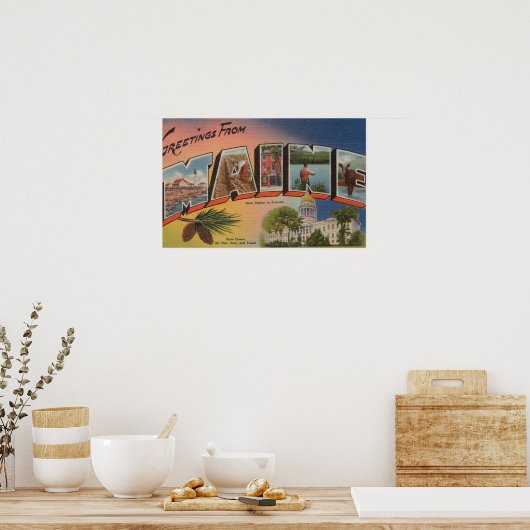 Poster Maine (Capitale/Fleur d'État) (Cuisine)