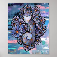 Maine Coon Dilute Calico Cat Violet