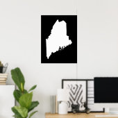 Poster Maine en blanc et noir (Bureau à domicile)