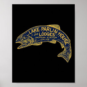 Poster Maine Lodge de pêche et de chasse - Lac Parlin Vin