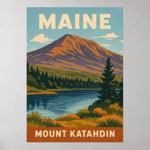 Poster Maine Mount Katahdin V01