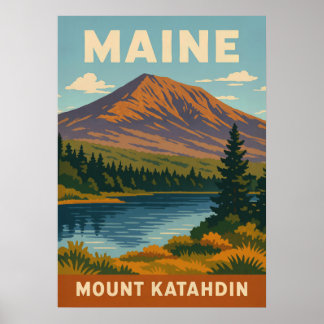 Poster Maine Mount Katahdin V01