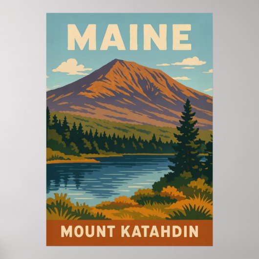 Poster Maine Mount Katahdin V01 (Devant)