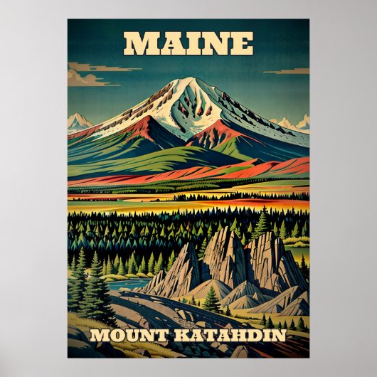 Poster Maine Mount Katahdin V02 (Devant)