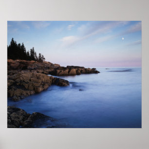 Poster Maine, Parc national d'Acadia, Coucher de lune
