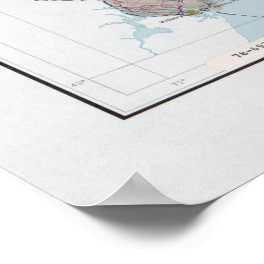 Poster Maine Relief Map (1977) The Pine Tree State (Coin)