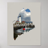 Poster Maine State Photo insert and town name (Devant)