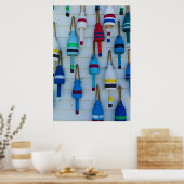 Poster Maine, Stonington, bouées décoratives de homard (Cuisine)