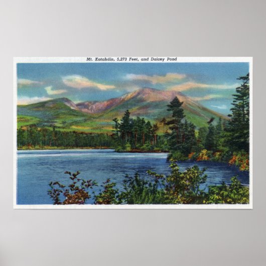 Poster MaineVue du Mont Katahdin et de Daicey Pond (Devant)