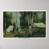 Poster MaineVue d'un terrain de camping dans le Maine Woo (Devant)