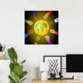 Poster Mains colorées (Bureau à domicile)