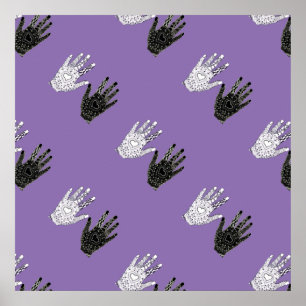 Poster Mains d'amitié noir et blanc