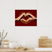 Poster Mains dans la forme d'un coeur, Love Design (Cuisine)