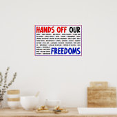 Poster Mains de notre liberté signe de protestation des d (Cuisine)