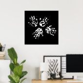Poster mains de palmier géométriques abstraites (Bureau à domicile)
