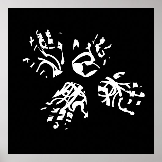 Poster mains de palmier géométriques abstraites (Devant)