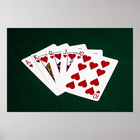 Poster Mains de poker - Brosse royale - Coeur (Devant)