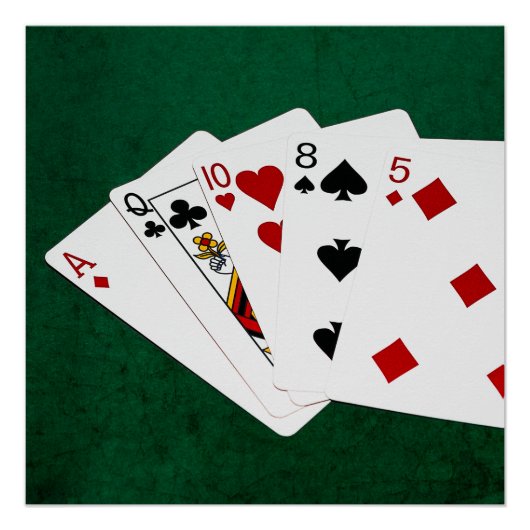 Poster Mains de poker - Carte haute - As (Devant)