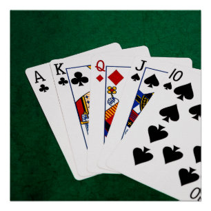 Poster Mains De Poker - Droite - Ace À Dix