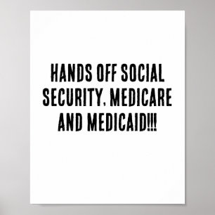 Poster Mains de sécurité sociale, Medicare et Medicaid !