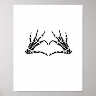 Poster Mains De Squelette En Forme De Coeur - Art Unique