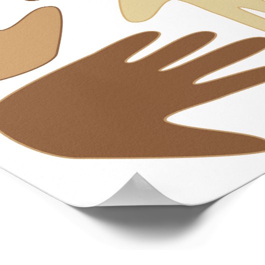 Poster Mains d'ethnies différentes (Coin)