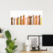 Poster Mains élevées (Bureau à domicile)