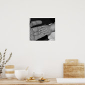 Poster Mains en noir et blanc (Cuisine)