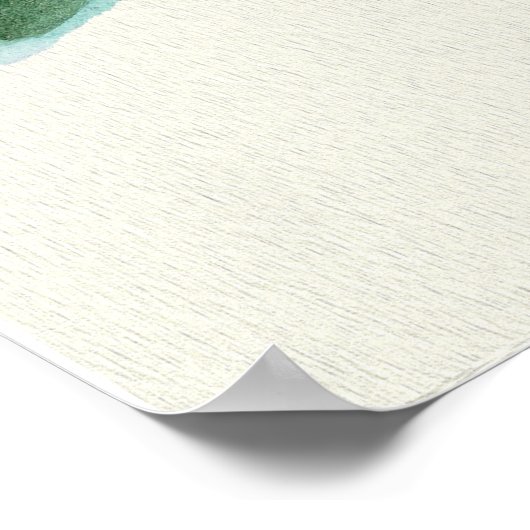 Poster Mains peintes bleu et rose hydrangée (Coin)