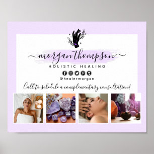 Poster Mains & Phase Lunaire Salon de Massage Marketing