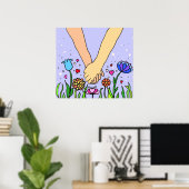 Poster Mains romantiques - datation / cadeau anniversaire (Bureau à domicile)