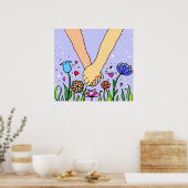 Poster Mains romantiques - datation / cadeau anniversaire (Cuisine)
