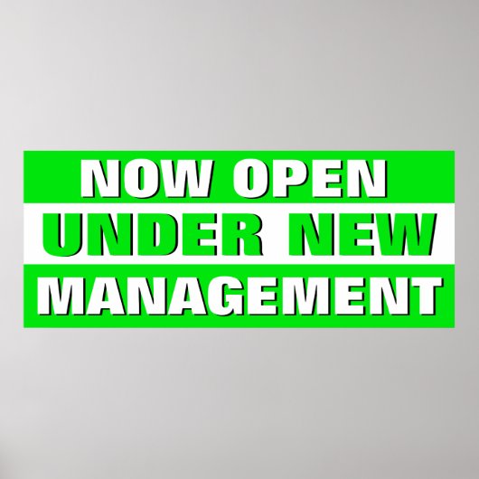 Poster Maintenant Ouvert Sous La Nouvelle Gestion Petite  (Devant)