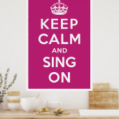Poster Maintenez le calme et chantez (Cuisine)