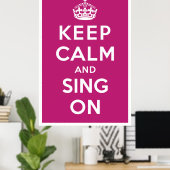 Poster Maintenez le calme et chantez (Bureau à domicile)