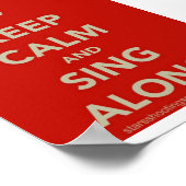 Poster Maintenez le calme et chantez sur l'affiche (Coin)